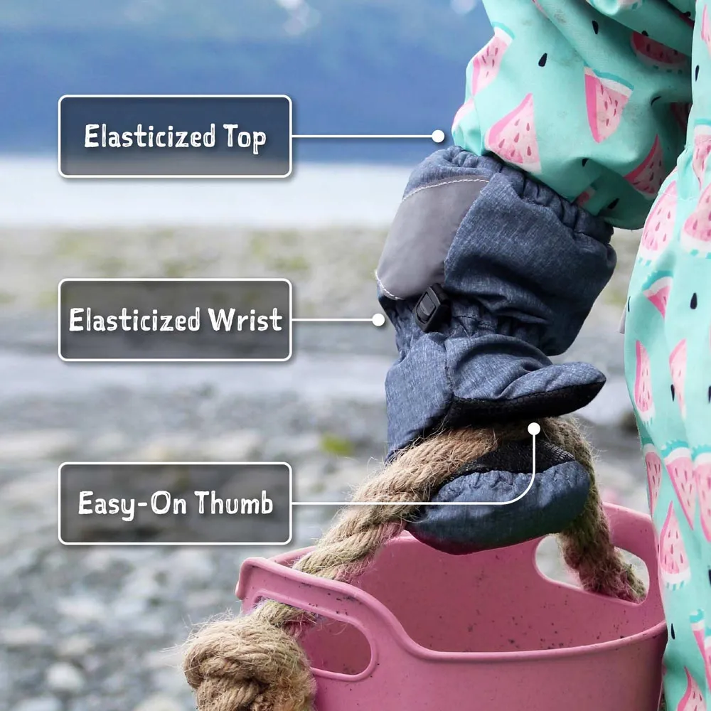 Jan & Jul Kids Rain Mittens - Black
