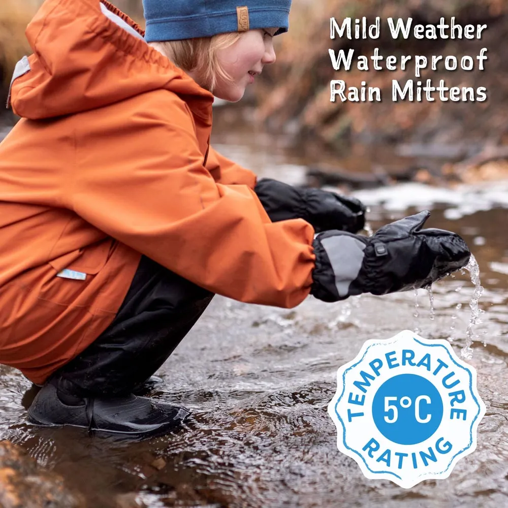 Jan & Jul Kids Rain Mittens - Black