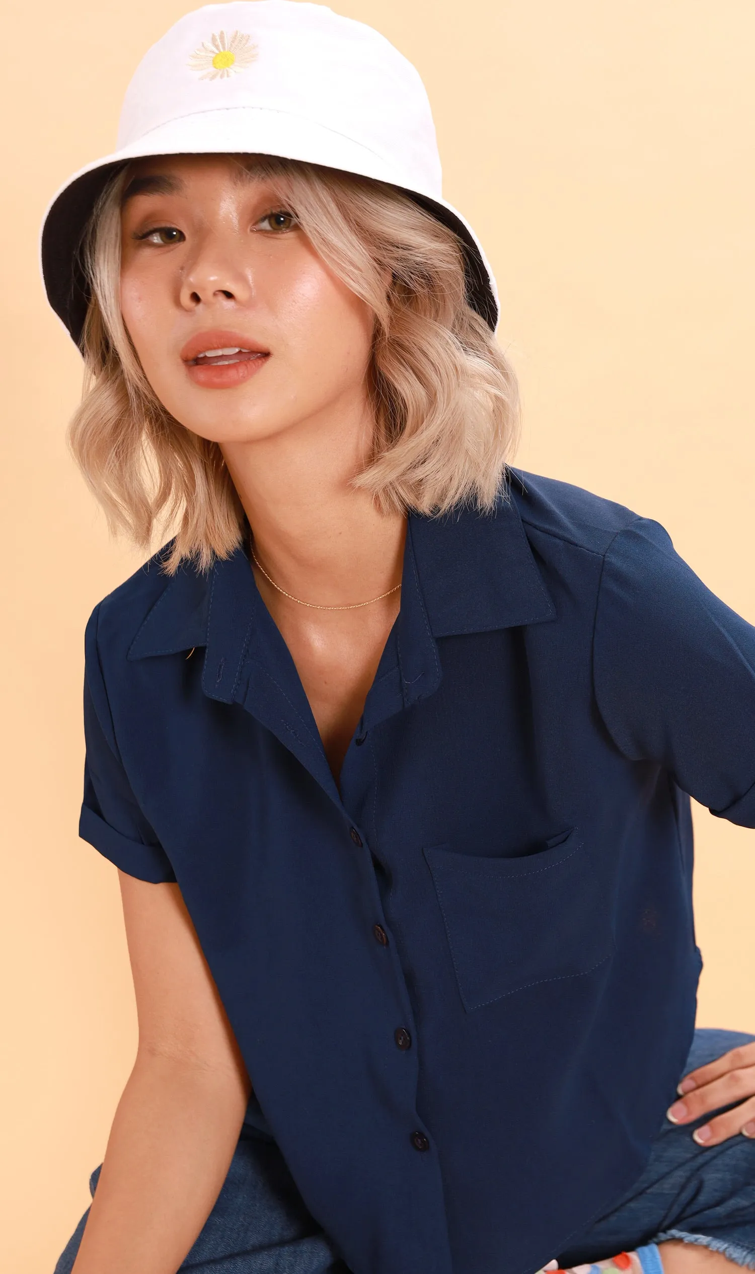JESSI Button Down Shirt (Navy)