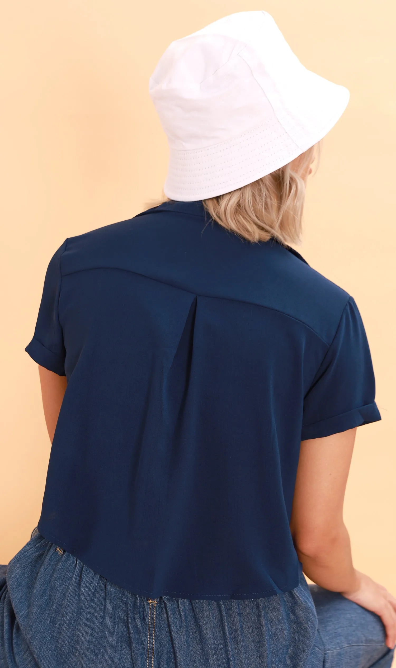 JESSI Button Down Shirt (Navy)
