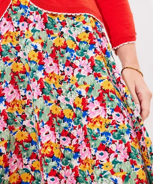 Joe Browns 18 Multi-Coloured Floral Fancy Printed Maxi Skirt - WS453A