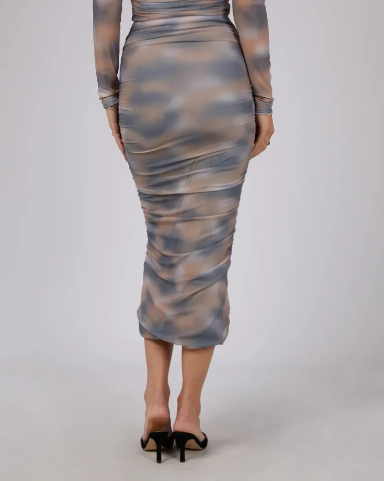 Jorge Portia Ruched Maxi Skirt