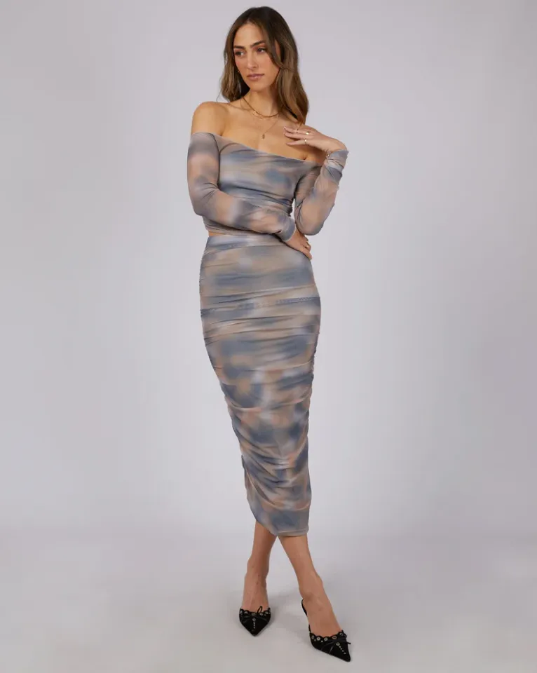 Jorge Portia Ruched Maxi Skirt