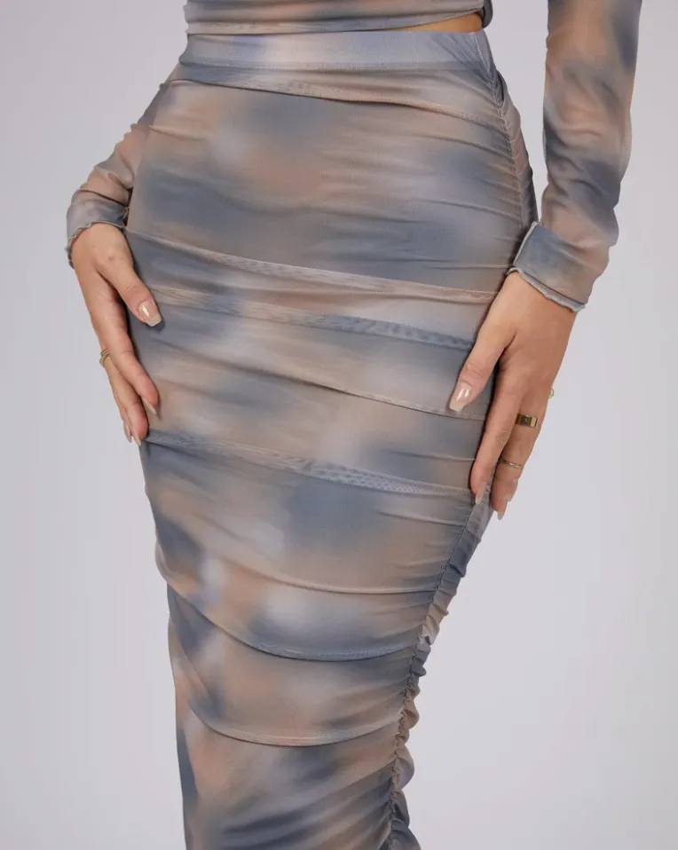 Jorge Portia Ruched Maxi Skirt