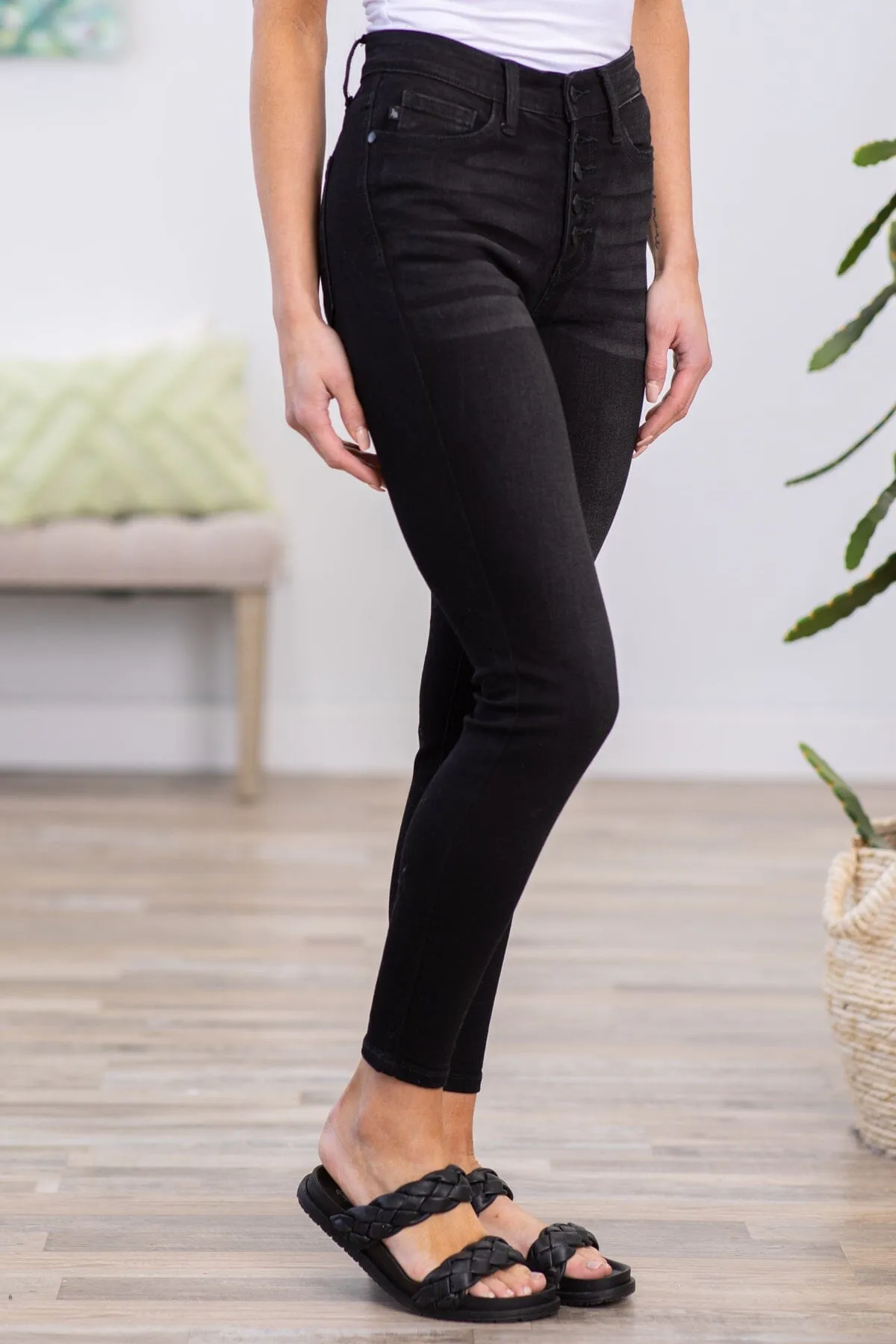 Judy Blue Black Button Fly Jeans