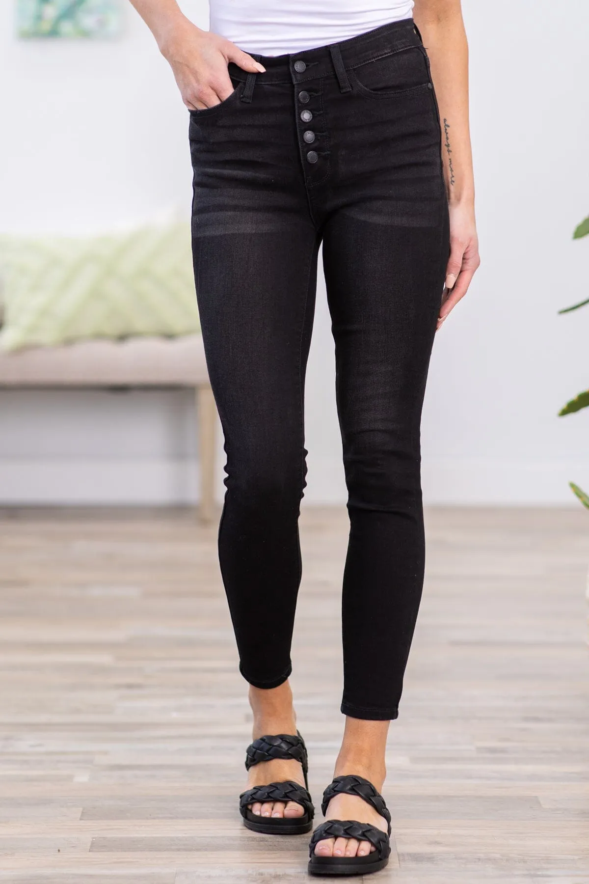 Judy Blue Black Button Fly Jeans