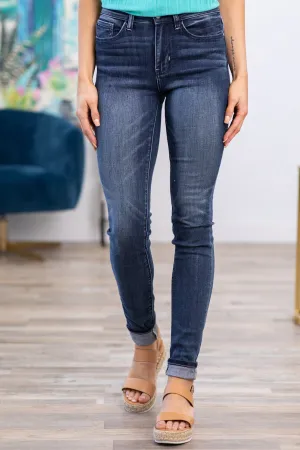 Judy Blue Dark Wash Jeans With Whiskering