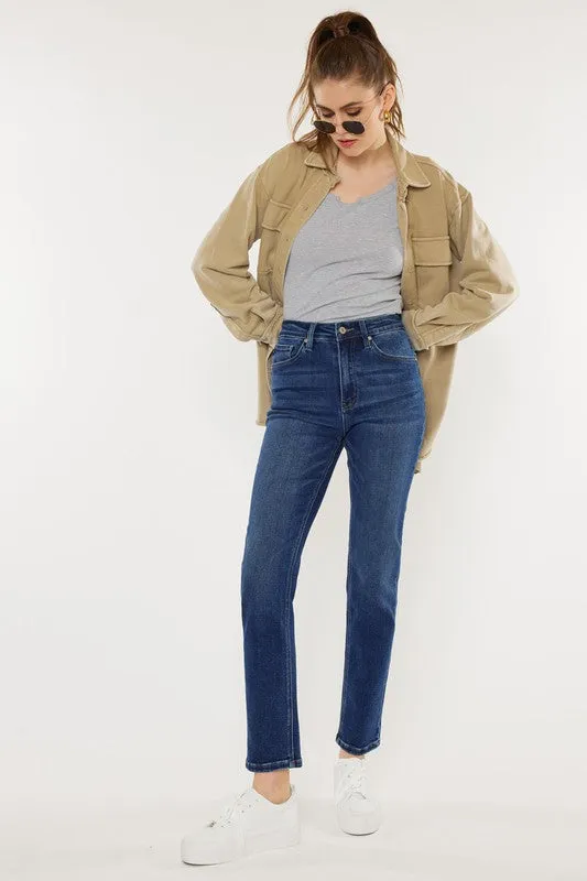 Kan Can High Rise Slim Straight Jeans