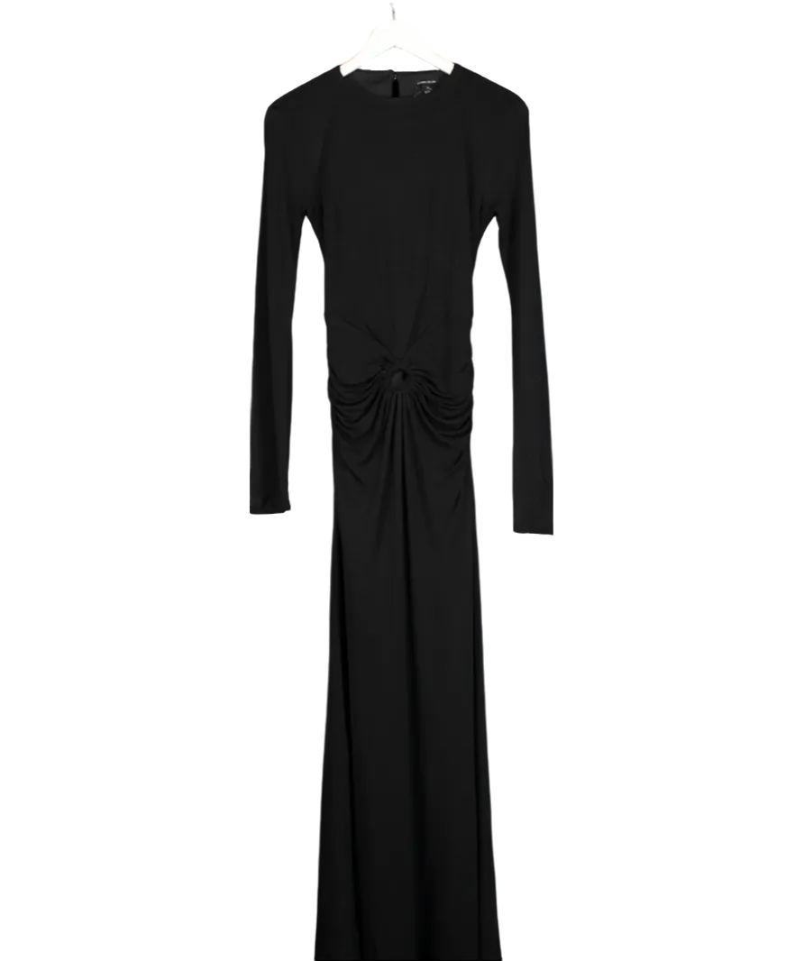 Karen Millen Black Premium Stretch Crepe Jersey Maxi Dress UK S