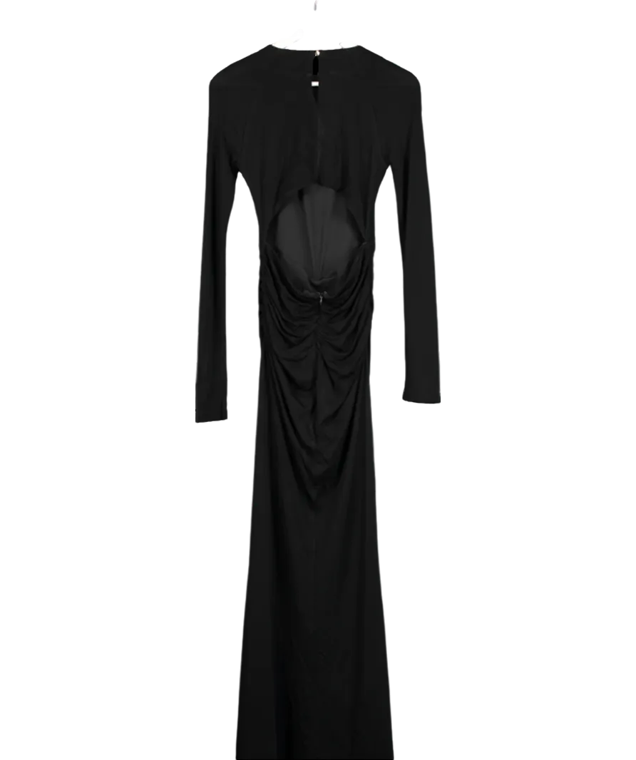 Karen Millen Black Premium Stretch Crepe Jersey Maxi Dress UK S