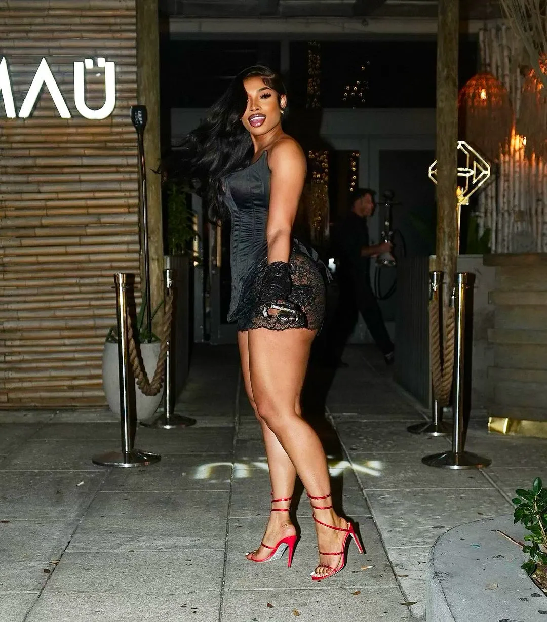 “Kem” Corset & Lace Mini Dress w/ Gloves