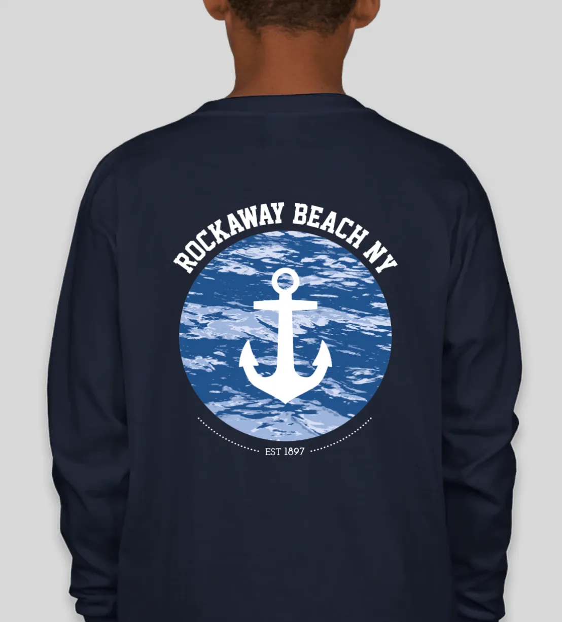 Kids EST 1897 Anchor Logo Long Sleeve Tee Navy