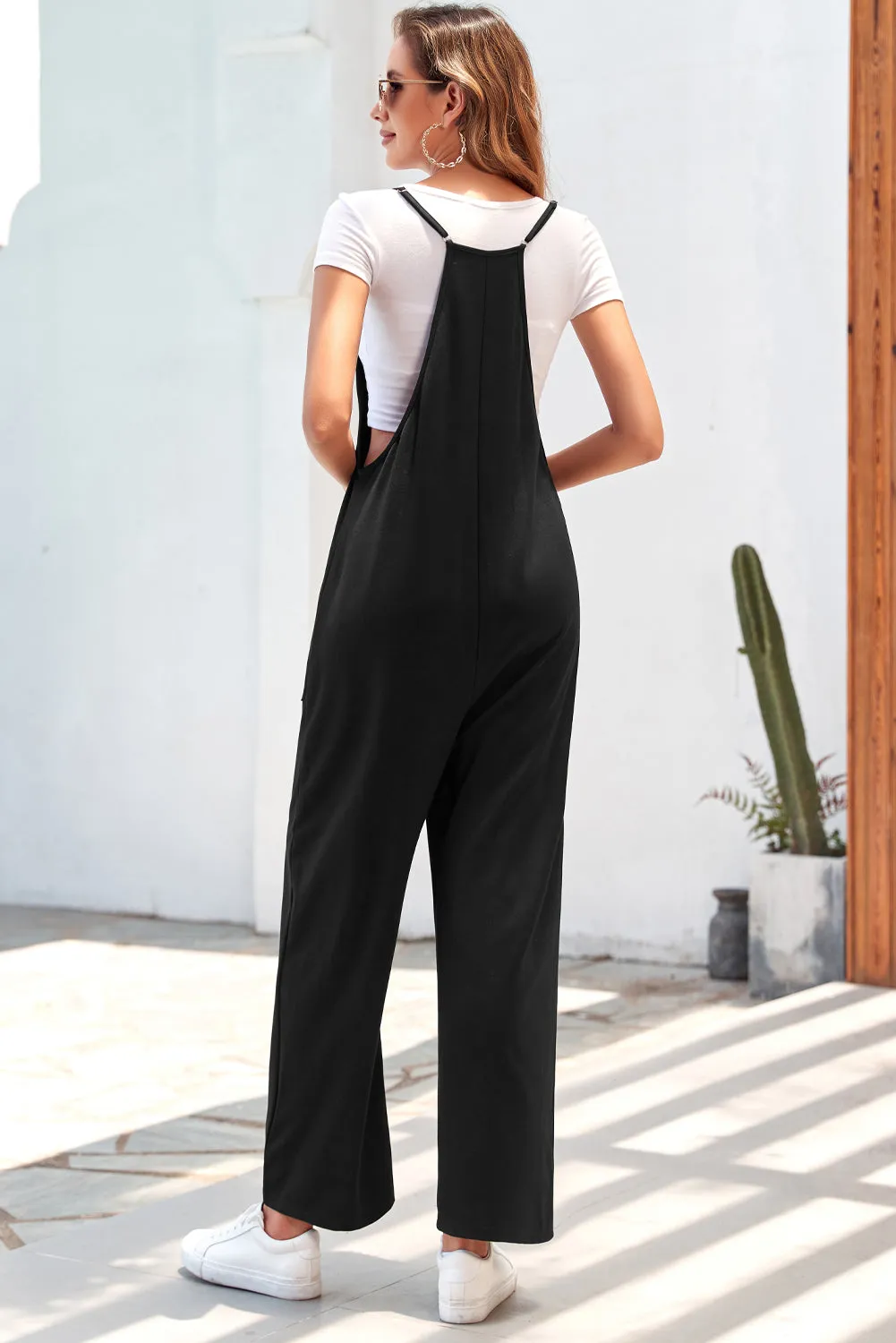 Killian Pocketed Spaghetti Strap Wide Leg Jumpsuit
