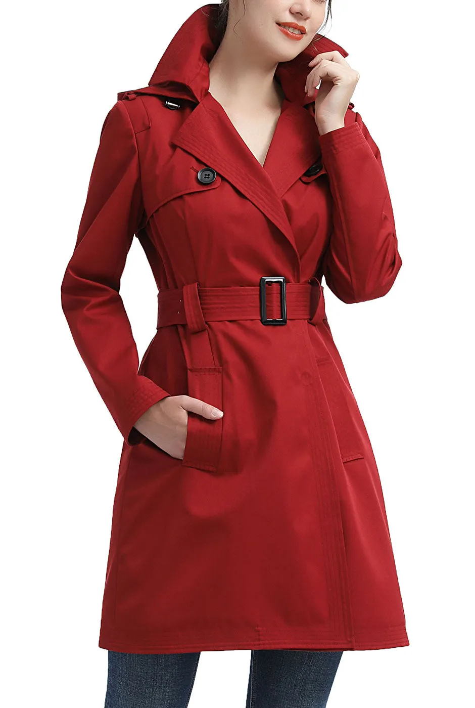 Kimi   Kai Women's "Angie" Waterproof Hooded Trench Coat