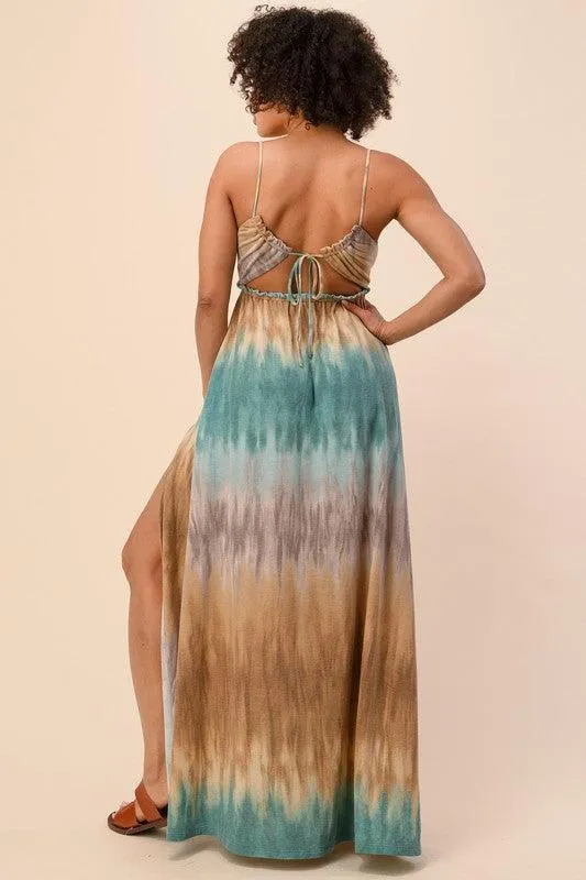 KNIT MAXI TYE DYE DRESS