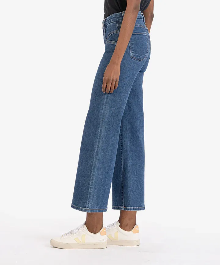 Kut From The Kloth Meg Mid-Rise Wide Leg Jeans in Movement Wash
