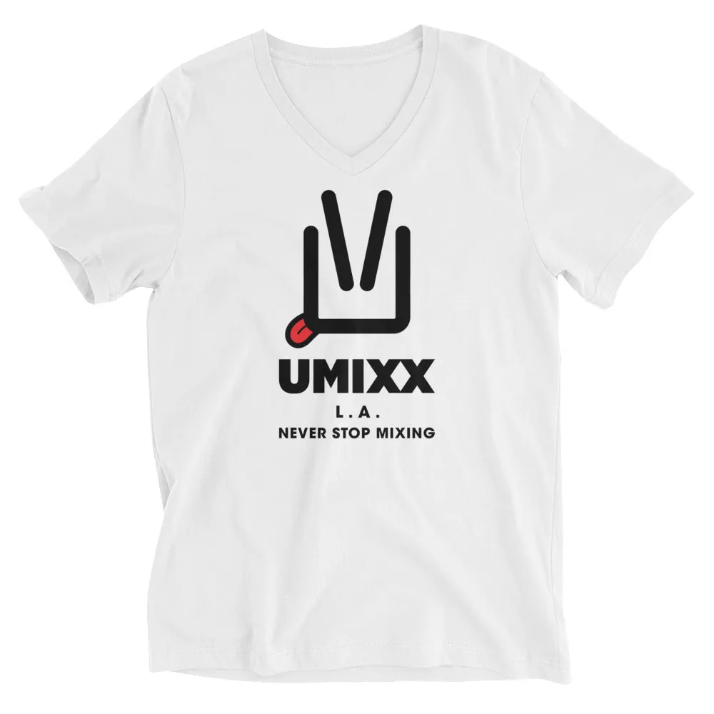 L.A. “Never Stop Mixing” V-Neck T-Shirt