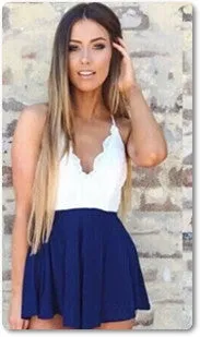 Lace Floral Striped Playsuit