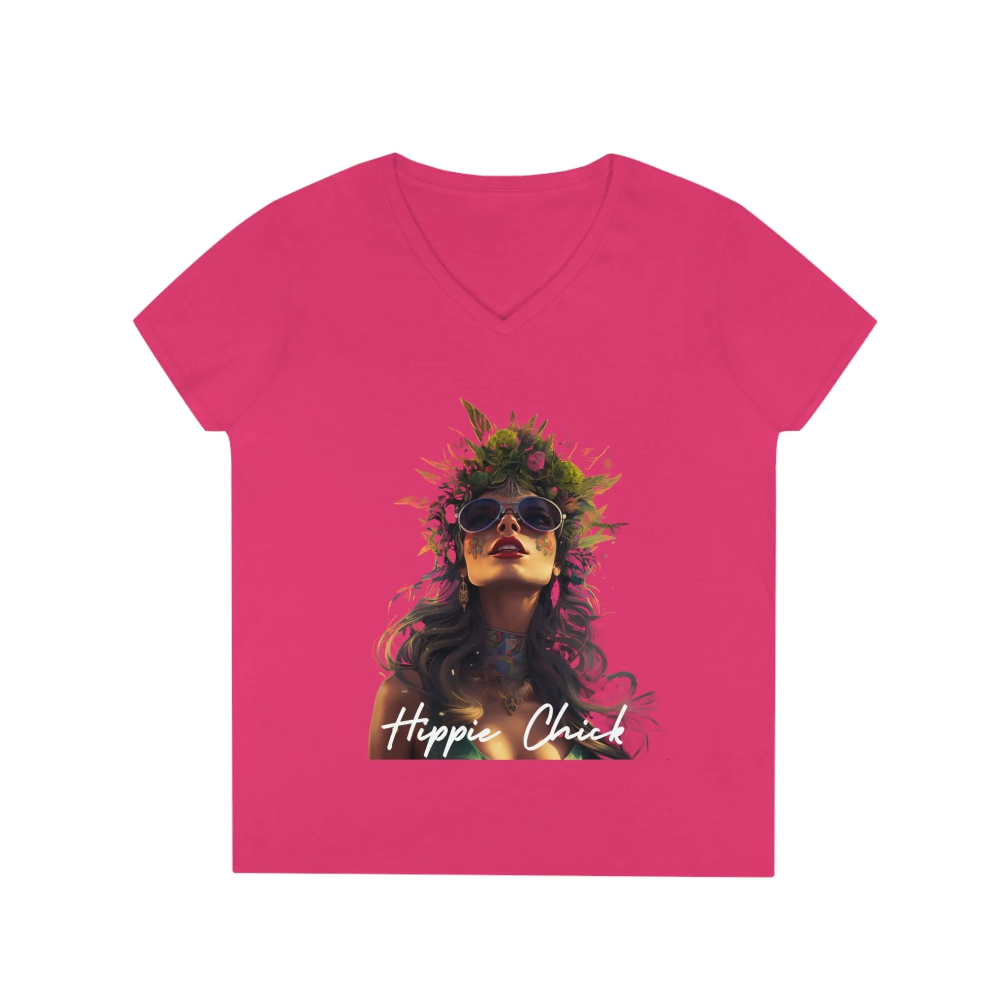 Ladies' V-Neck T-Shirt Hippie Chick