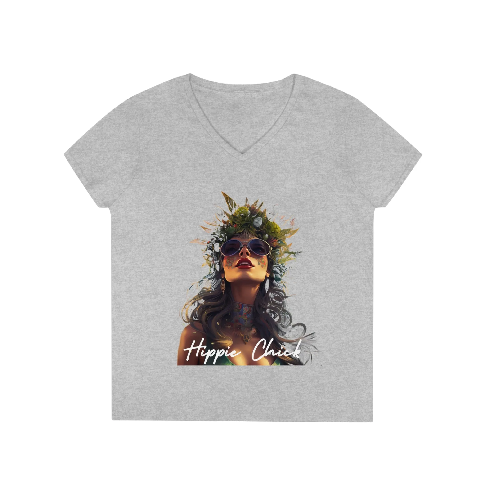 Ladies' V-Neck T-Shirt Hippie Chick
