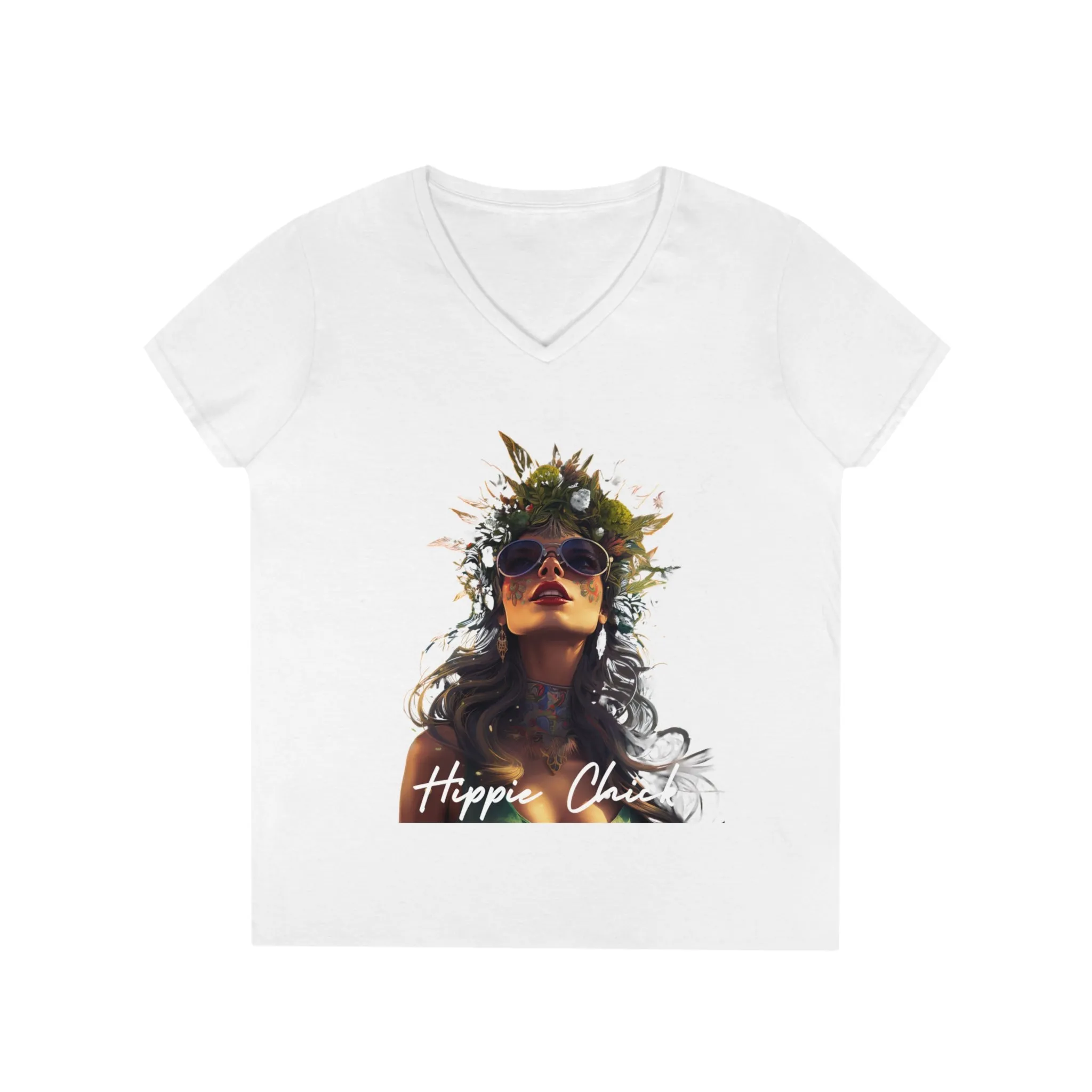 Ladies' V-Neck T-Shirt Hippie Chick