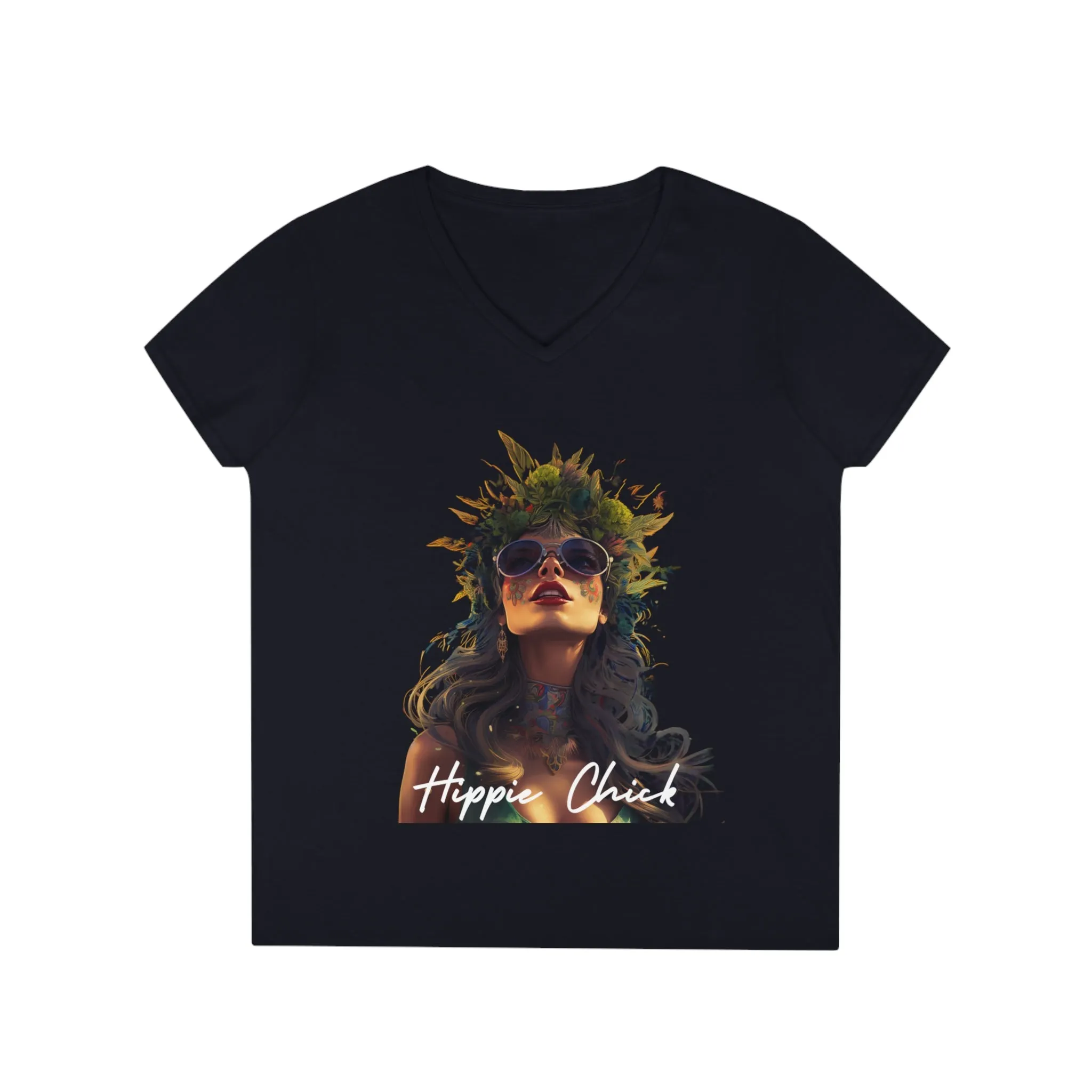 Ladies' V-Neck T-Shirt Hippie Chick