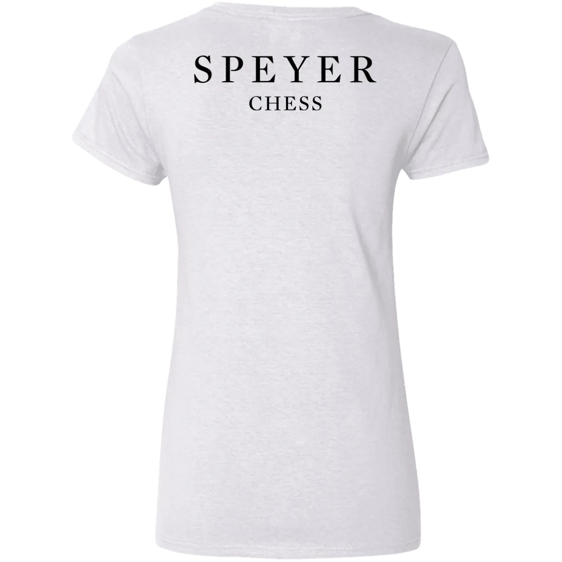 Ladies' V-Neck T-Shirt with Chess on Reverse