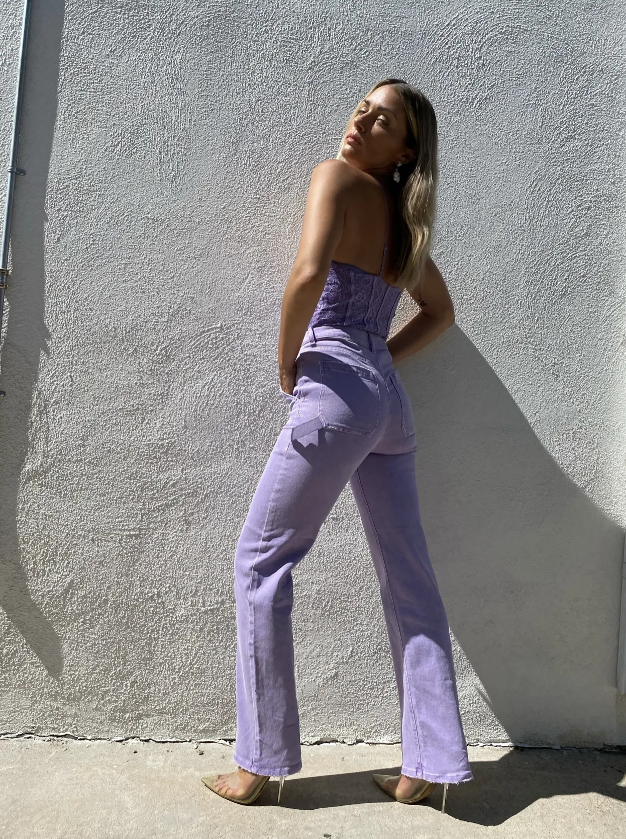 Lavender Straight Leg Relaxed Fit Jeans