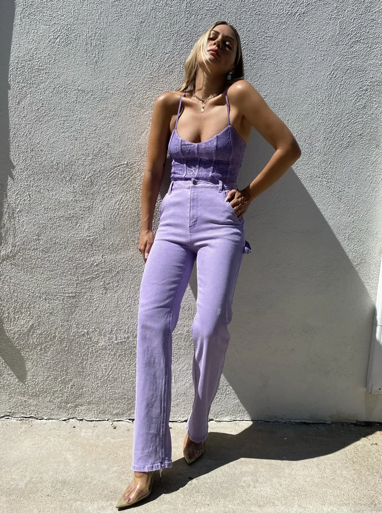 Lavender Straight Leg Relaxed Fit Jeans