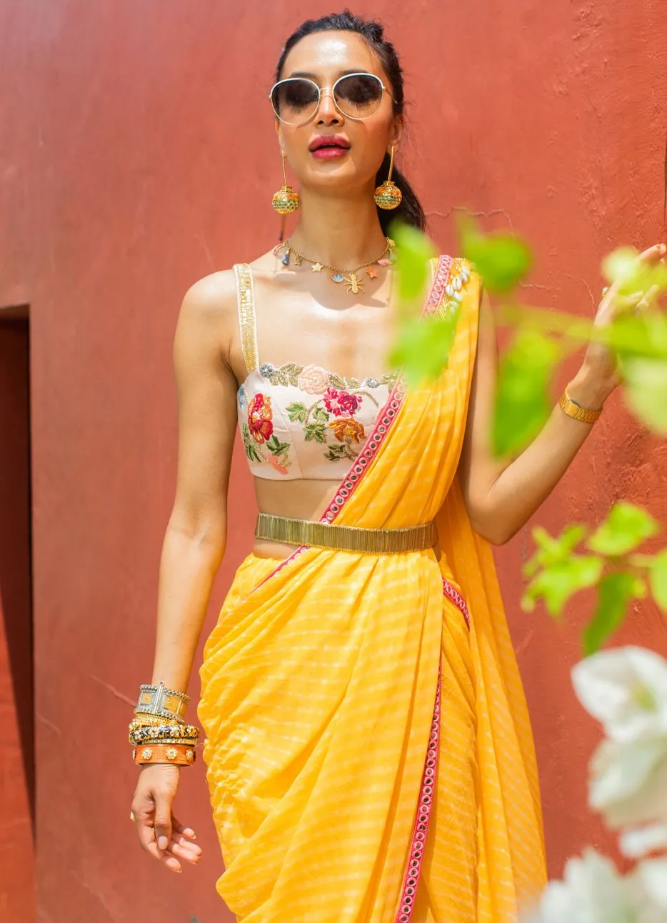 Lehariya And Pastels Saree