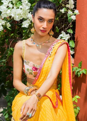 Lehariya And Pastels Saree