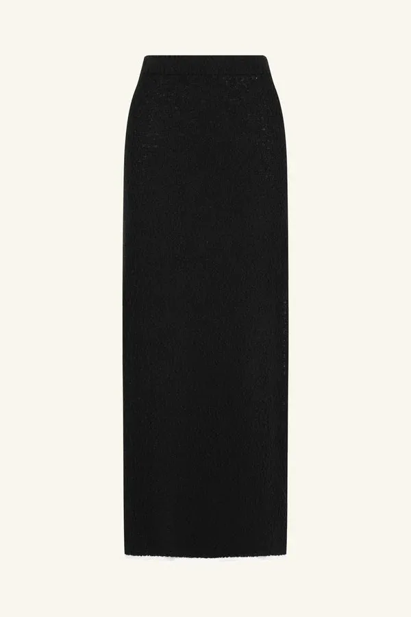 Lena Side Split Maxi Skirt - Black