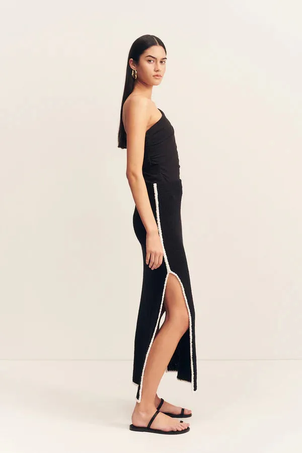 Lena Side Split Maxi Skirt - Black