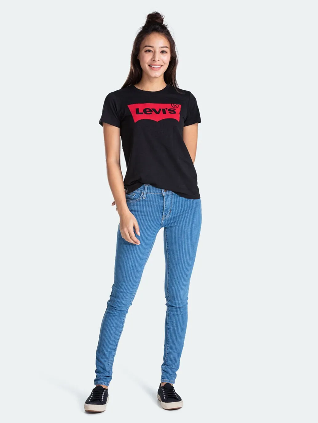LEVI'S Women's Perfect T-Shirt Large Batwing Black