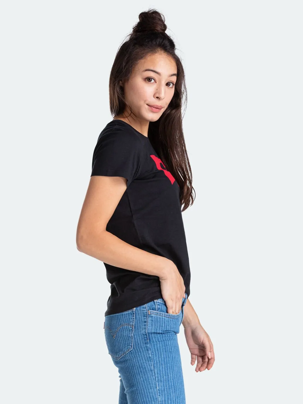 LEVI'S Women's Perfect T-Shirt Large Batwing Black