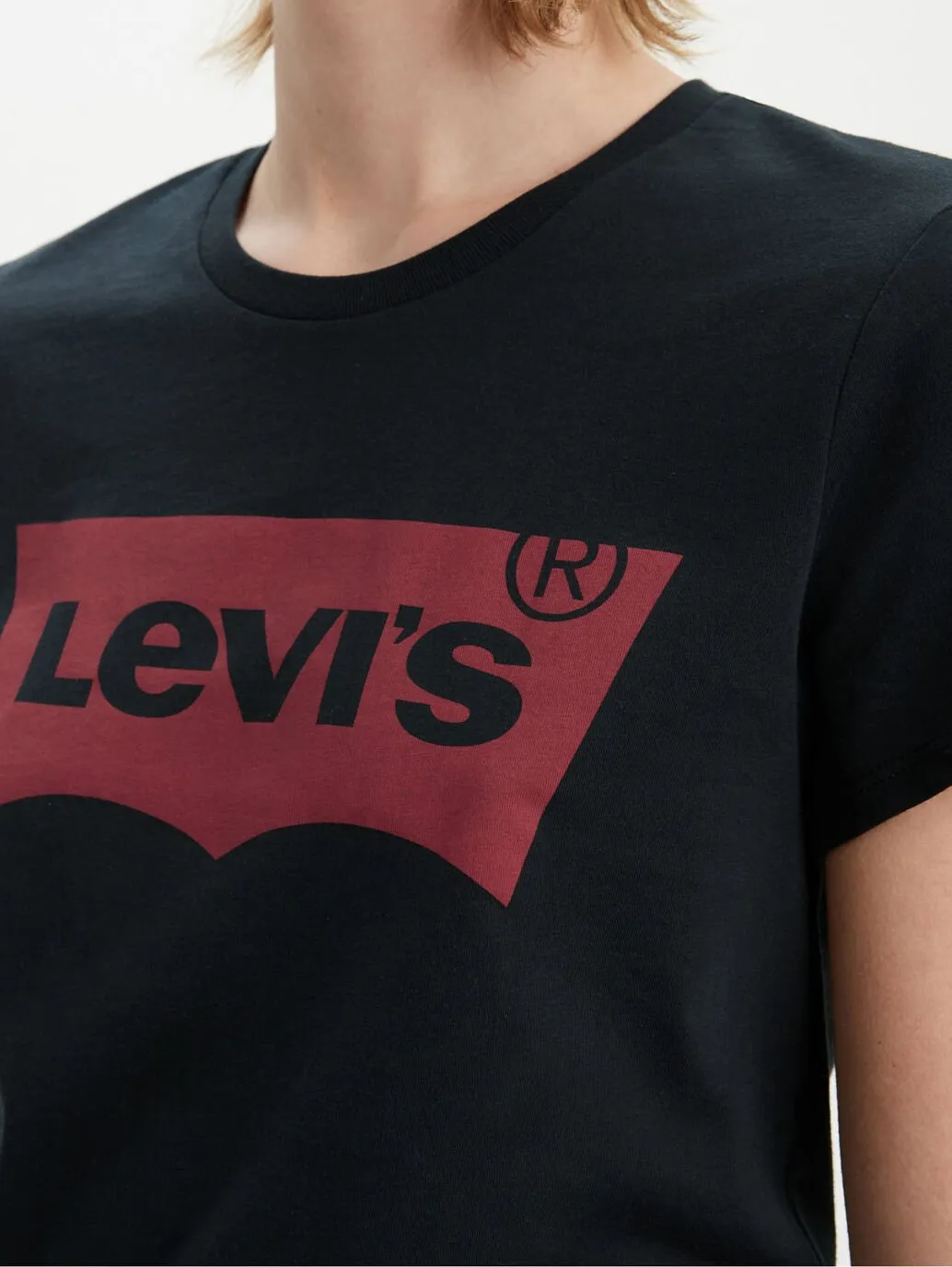LEVI'S Women's Perfect T-Shirt Large Batwing Black