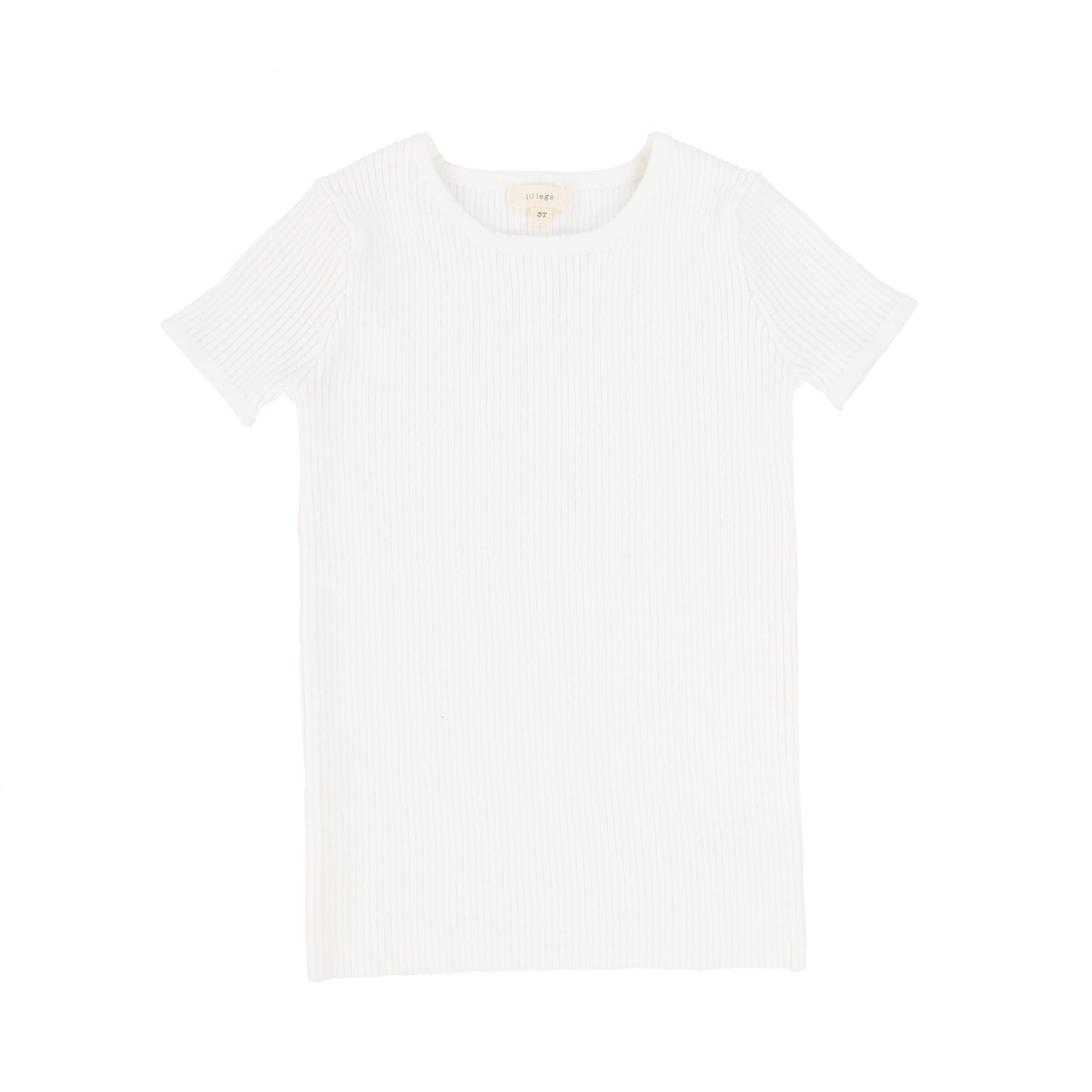 Lil Legs Knit Crewneck Sweater Short Sleeve - White