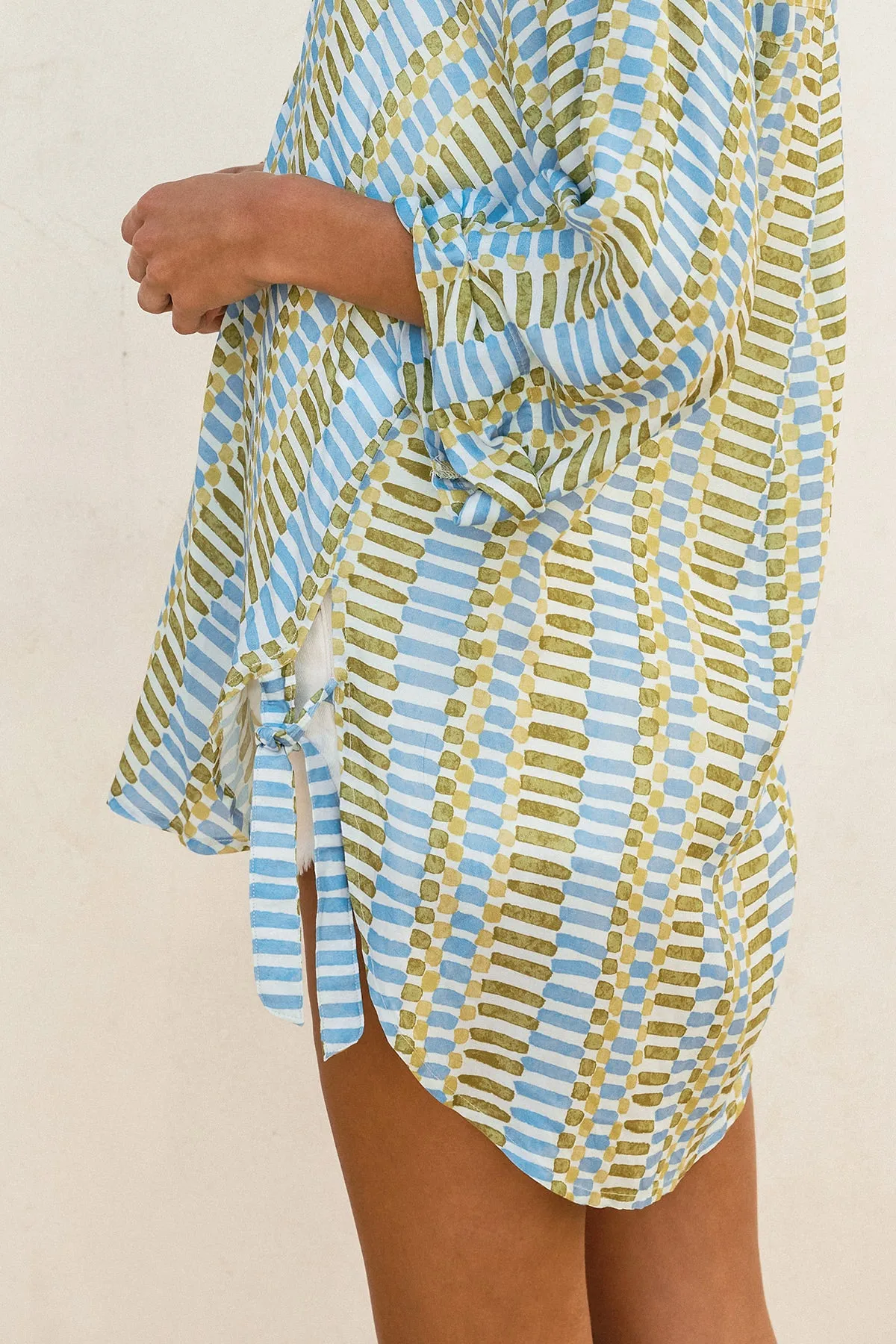Lila Tie Detail Tunic Shirt