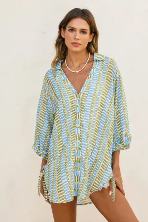 Lila Tie Detail Tunic Shirt