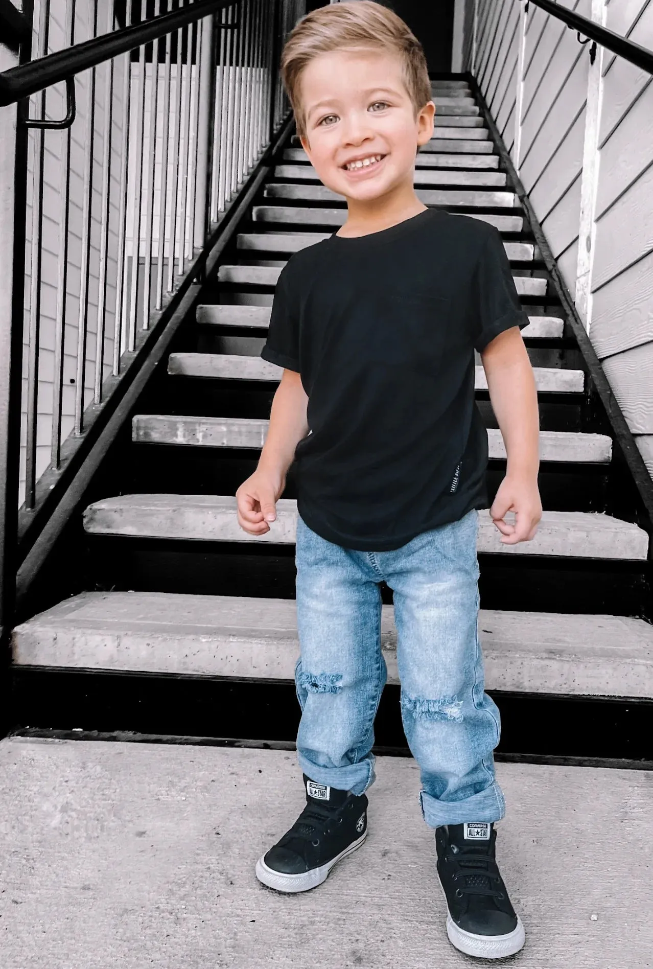 Little Bipsy Relaxed Fit Distressed Denim
