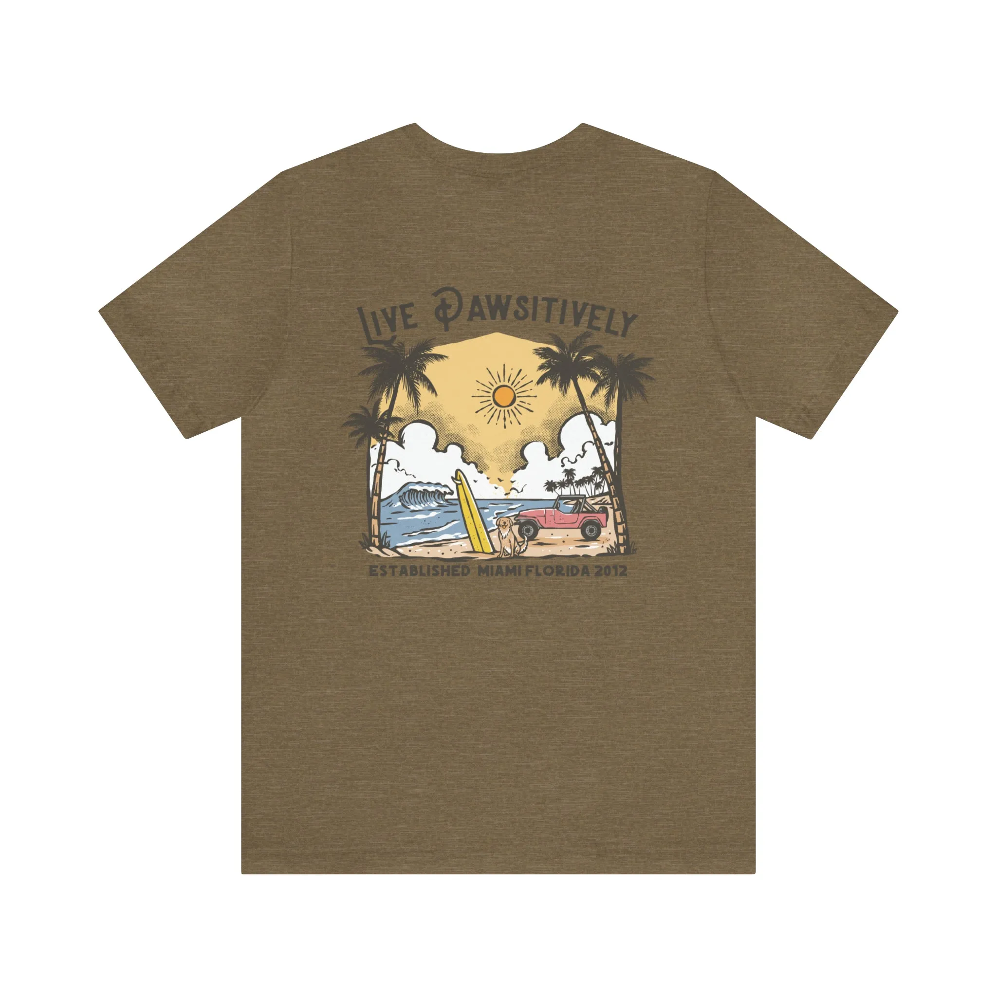 Live Pawsitively Surfer Tee