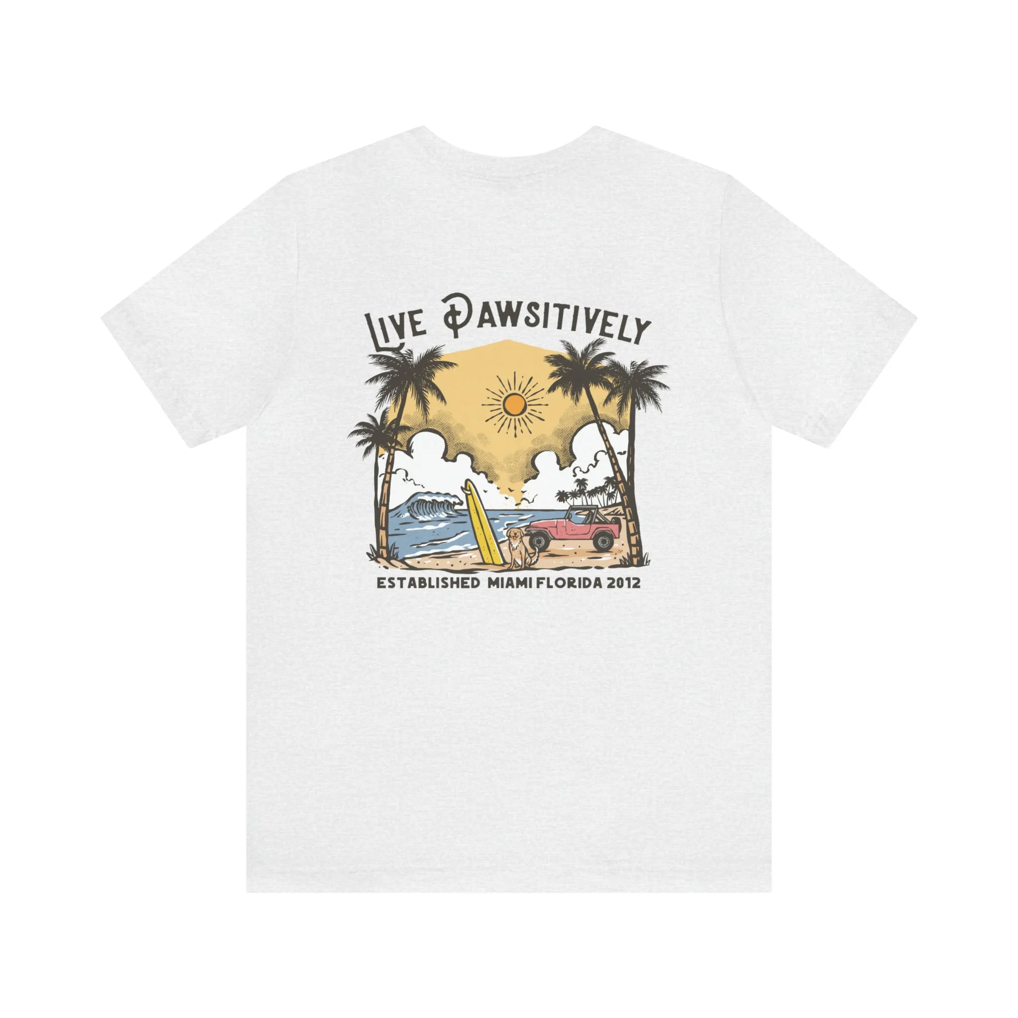 Live Pawsitively Surfer Tee