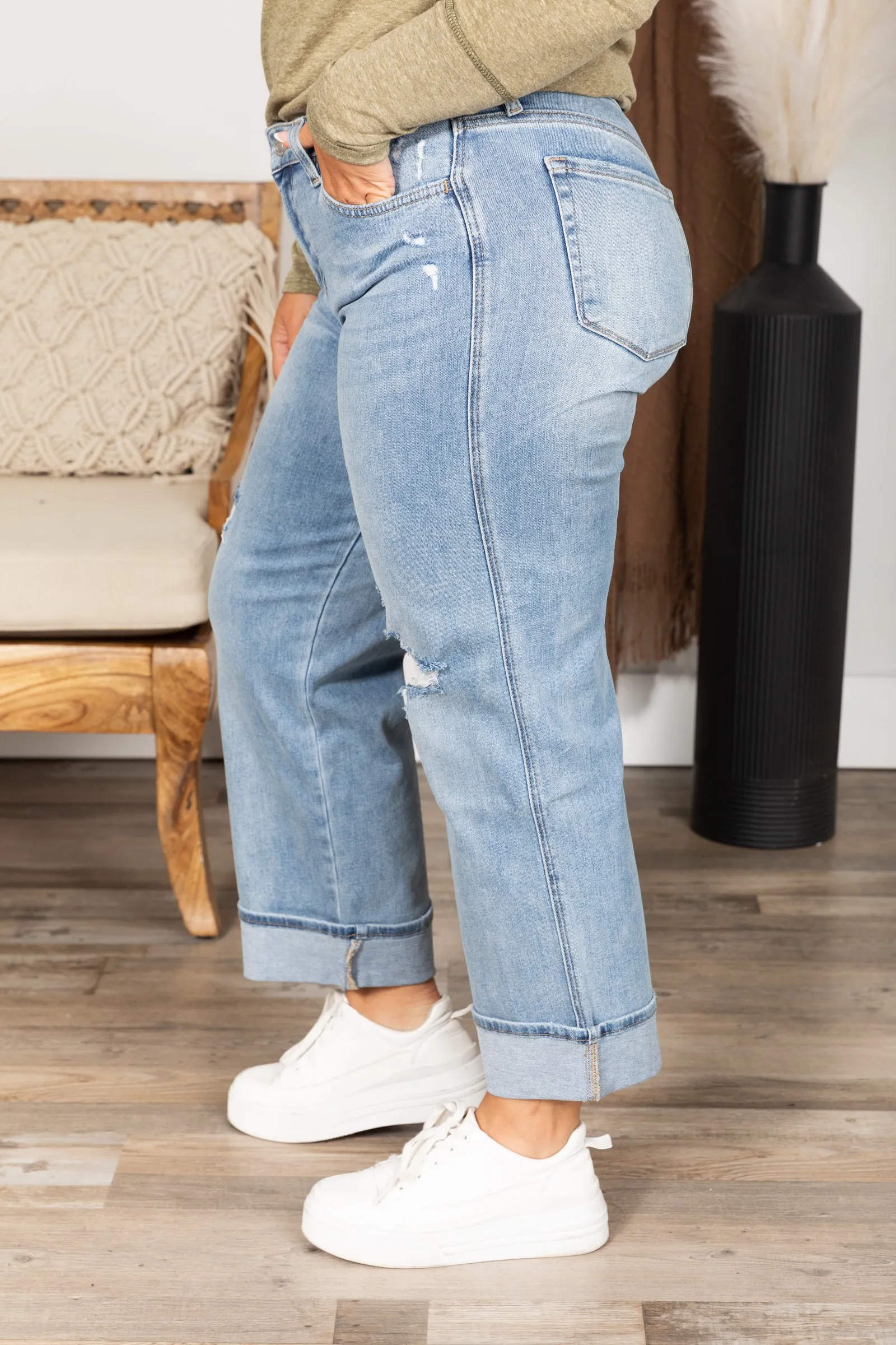 Lovervet Mid Rise Wide Ankle Jeans