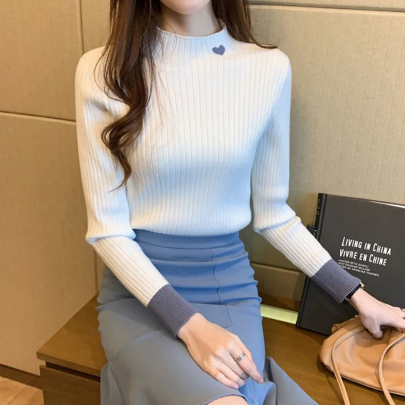 Loving Half High Neck Long Sleeve Bottoming Shirt UB3229
