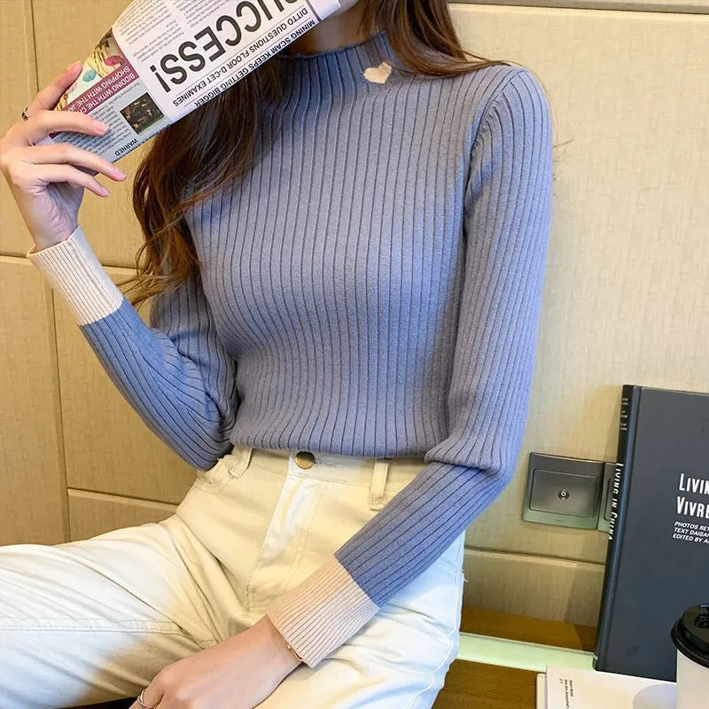 Loving Half High Neck Long Sleeve Bottoming Shirt UB3229