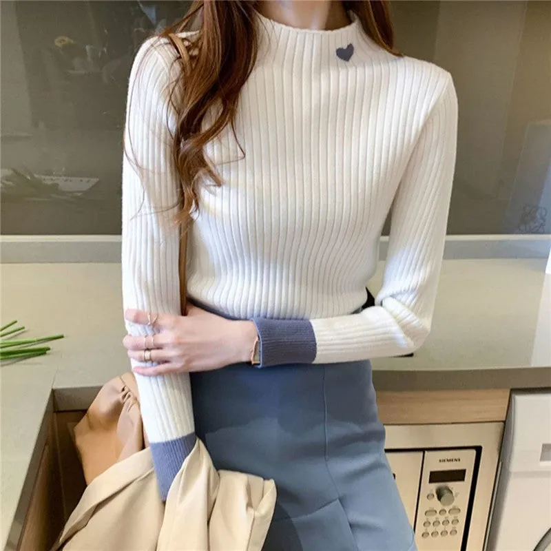 Loving Half High Neck Long Sleeve Bottoming Shirt UB3229