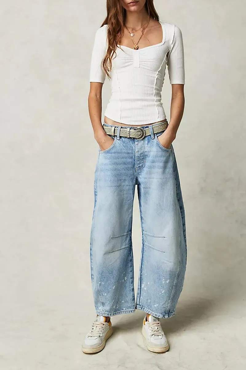Low Rise Barrel Denim