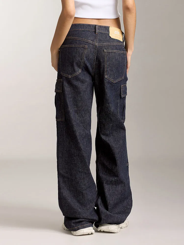 Low Rise Cargo Style Jeans