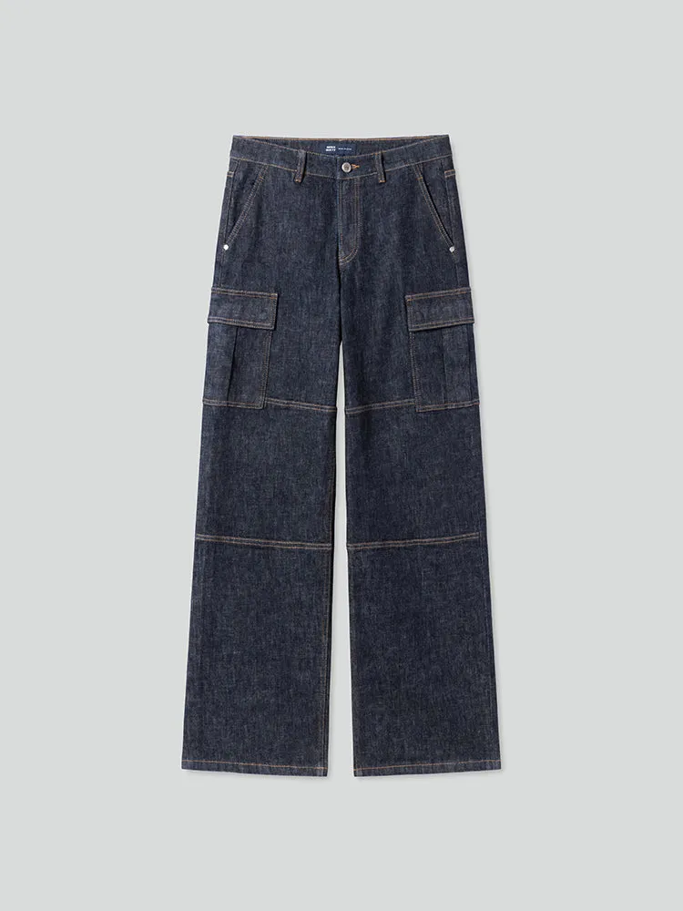 Low Rise Cargo Style Jeans