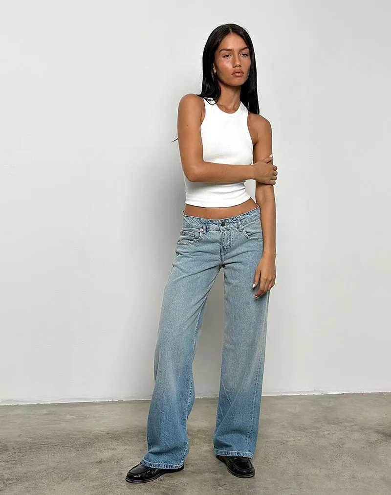 Low Rise Parallel Jeans in Vintage Bleach